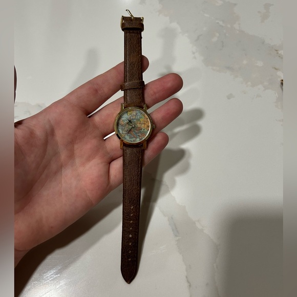 Charming Charlie map and plane watch brown - Picture 3 of 5